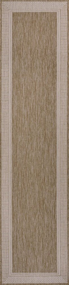 8' Beige And Cream Indoor Outdoor Runner Rug HomeRoots