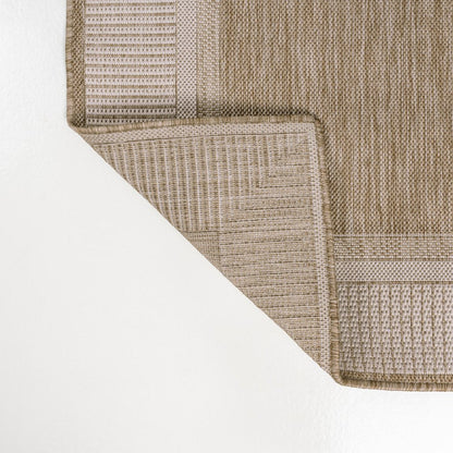 8' Beige And Cream Indoor Outdoor Runner Rug HomeRoots