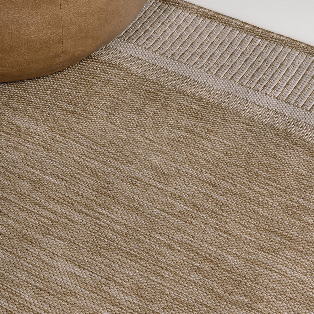 8' Beige And Cream Indoor Outdoor Runner Rug HomeRoots