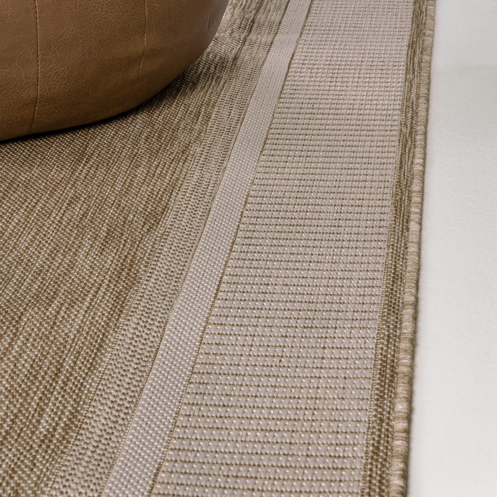 8' Beige And Cream Indoor Outdoor Runner Rug HomeRoots