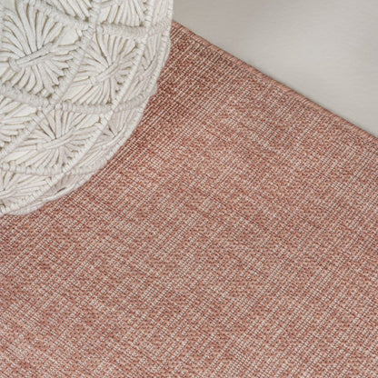 8' Salmon And Cream Indoor Outdoor Runner Rug HomeRoots