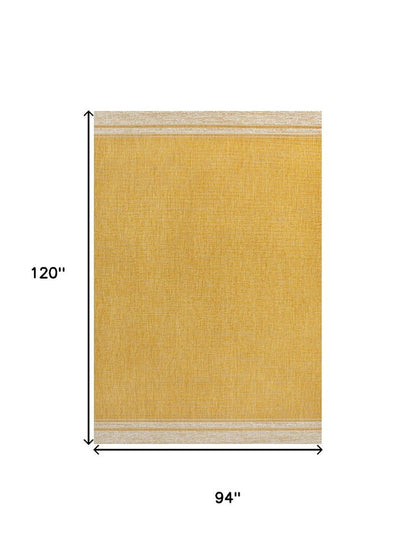 8' X 10' Yellow And Cream Indoor Outdoor Area Rug HomeRoots