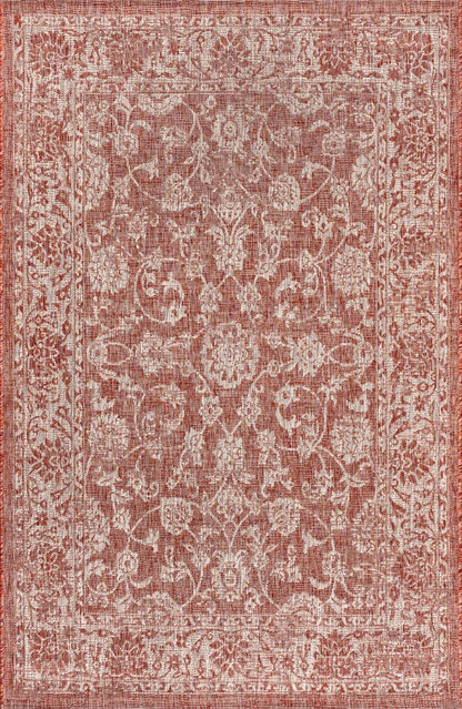 8' X 10' Red And Taupe Medallion Indoor Outdoor Area Rug HomeRoots