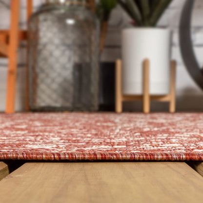 8' Red And Taupe Medallion Indoor Outdoor Runner Rug HomeRoots