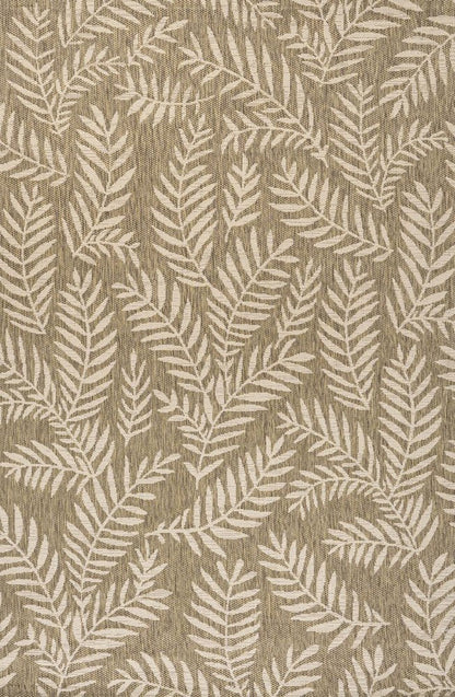10' X 14' Brown And Beige Floral Indoor Outdoor Area Rug HomeRoots