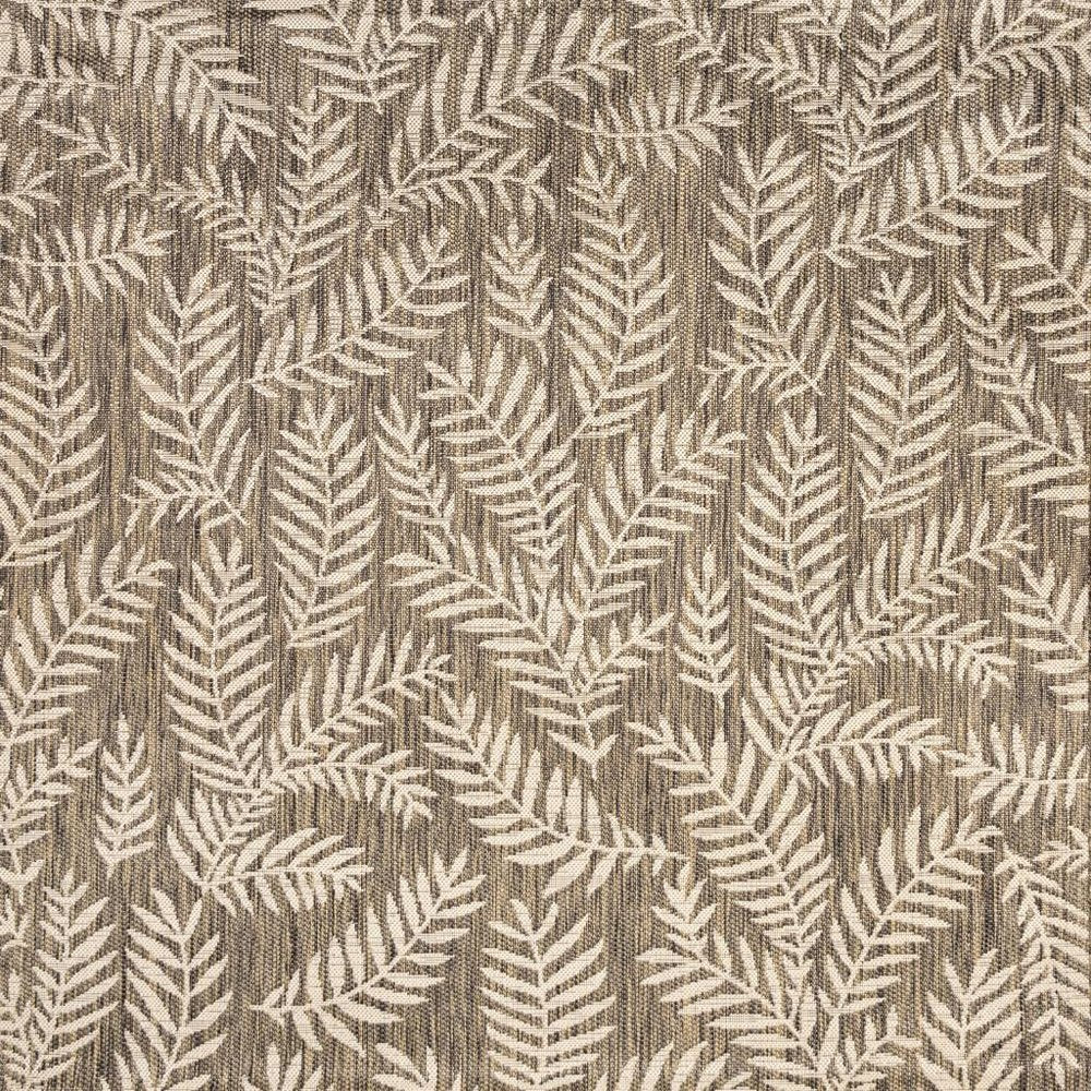 4' Brown And Beige Square Floral Indoor Outdoor Area Rug HomeRoots