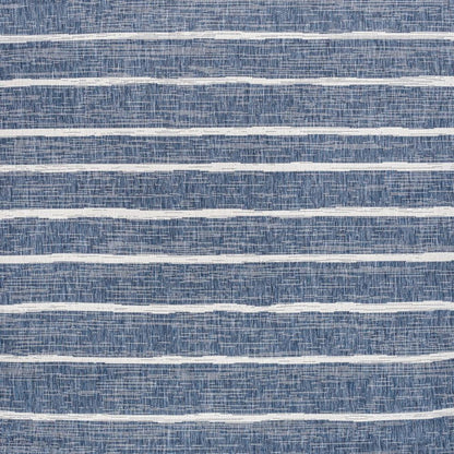 9' Blue And Ivory Square Striped Indoor Outdoor Area Rug HomeRoots