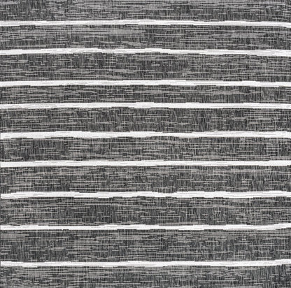 8' Black And Ivory Square Striped Indoor Outdoor Area Rug HomeRoots