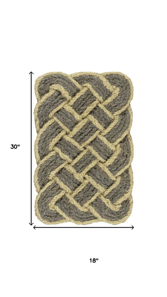 2' X 3' Gray And Light Yellow Geometric Handmade Indoor Outdoor Area Rug — view 6