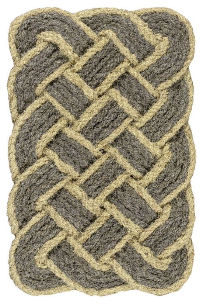 2' X 3' Gray And Light Yellow Geometric Handmade Indoor Outdoor Area Rug — view 1