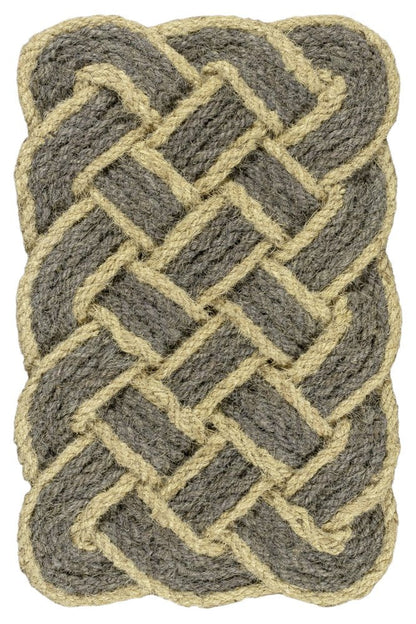 2' X 3' Gray And Light Yellow Geometric Handmade Indoor Outdoor Area Rug HomeRoots