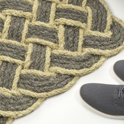 2' X 3' Gray And Light Yellow Geometric Handmade Indoor Outdoor Area Rug HomeRoots