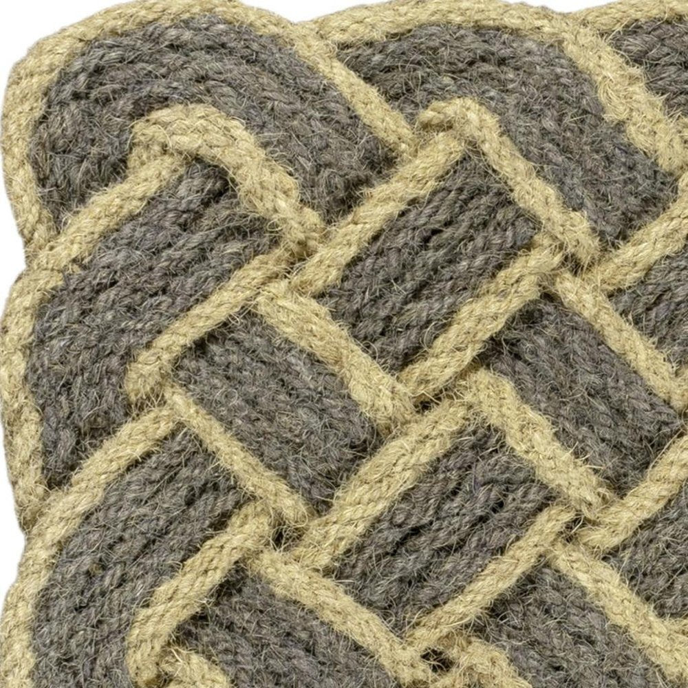 2' X 3' Gray And Light Yellow Geometric Handmade Indoor Outdoor Area Rug — view 4
