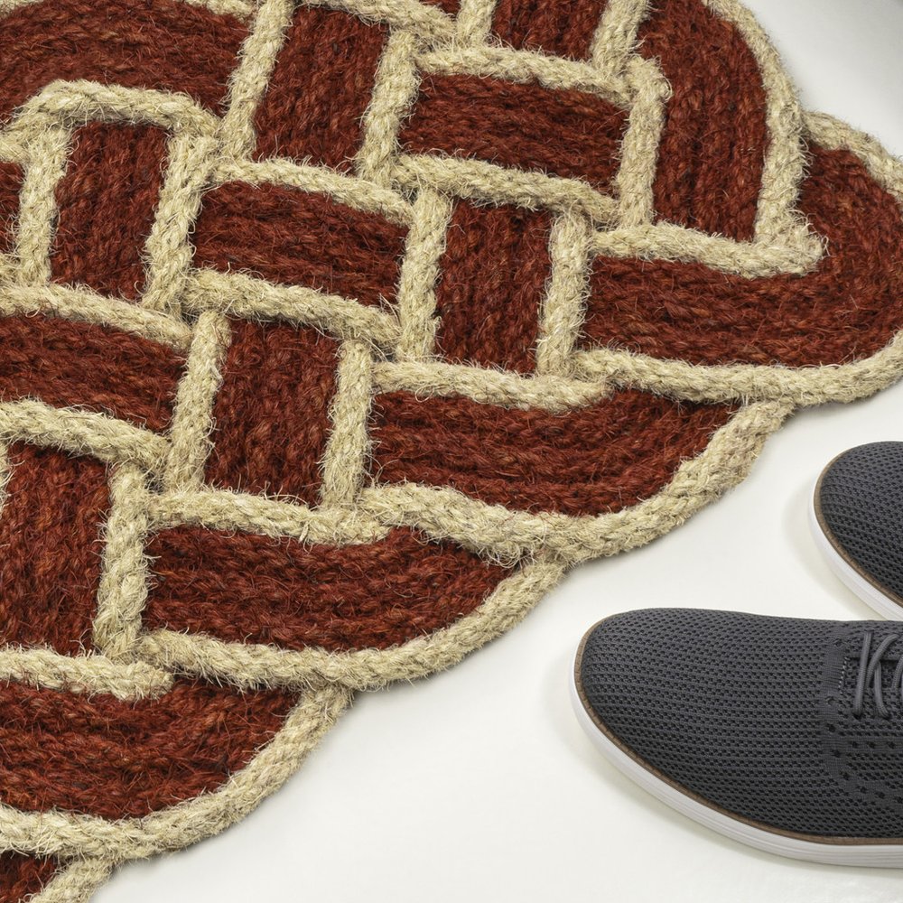 2' X 3' Red And Light Yellow Geometric Handmade Indoor Outdoor Area Rug HomeRoots