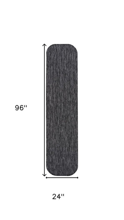 8' Dark Gray Indoor Outdoor Runner Rug HomeRoots