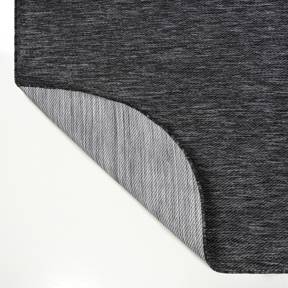 8' Dark Gray Indoor Outdoor Runner Rug HomeRoots