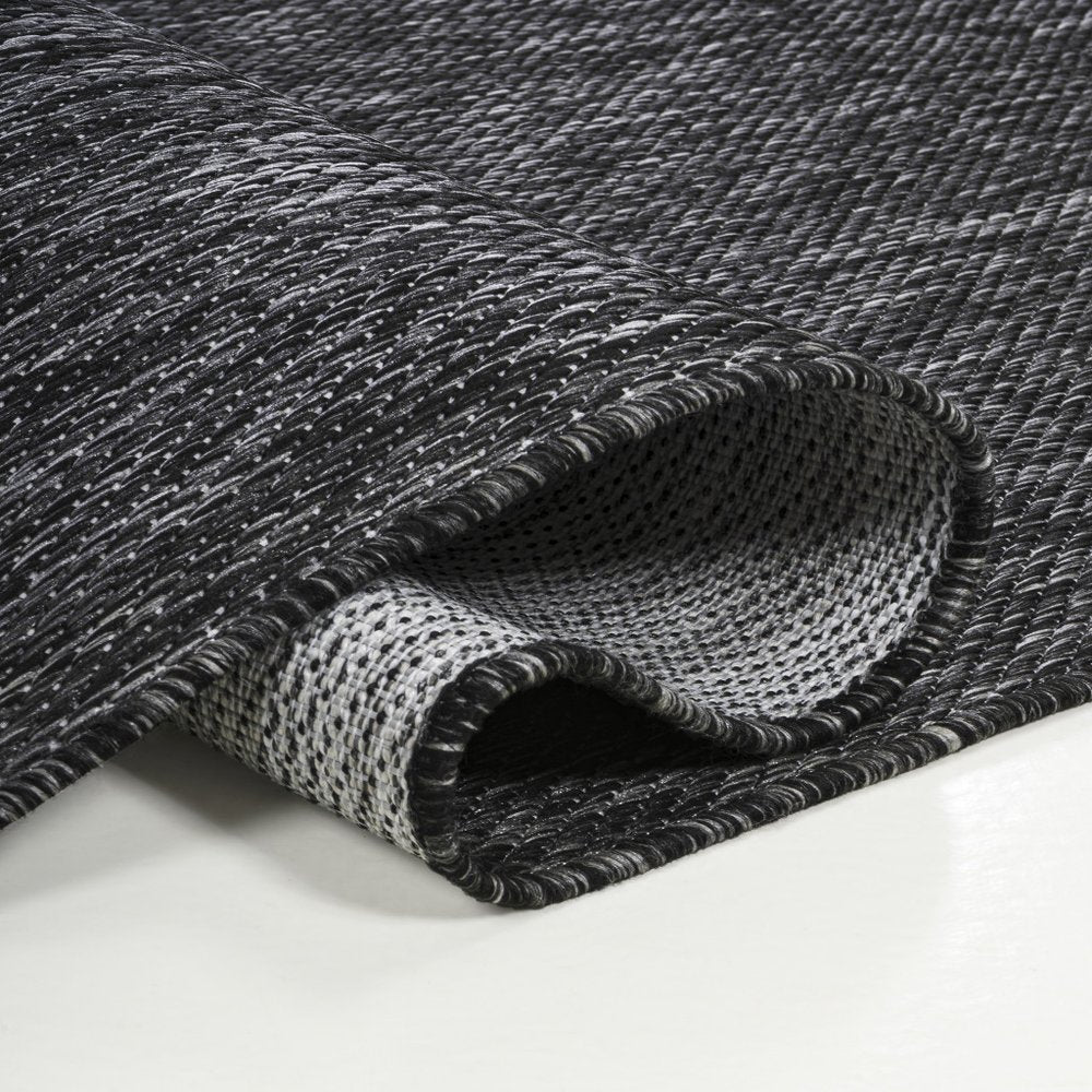 8' Dark Gray Indoor Outdoor Runner Rug — view 4
