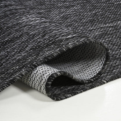 8' Dark Gray Indoor Outdoor Runner Rug