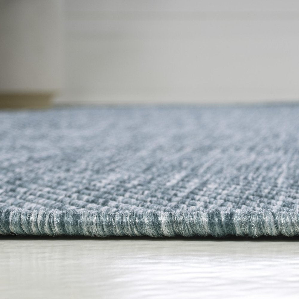 8' Turquoise Indoor Outdoor Runner Rug HomeRoots