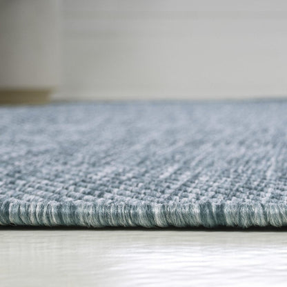 8' Turquoise Indoor Outdoor Runner Rug