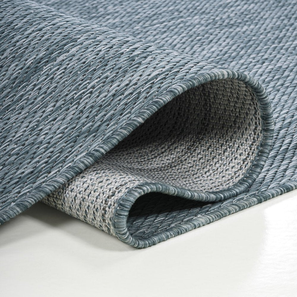 8' Turquoise Indoor Outdoor Runner Rug — view 4