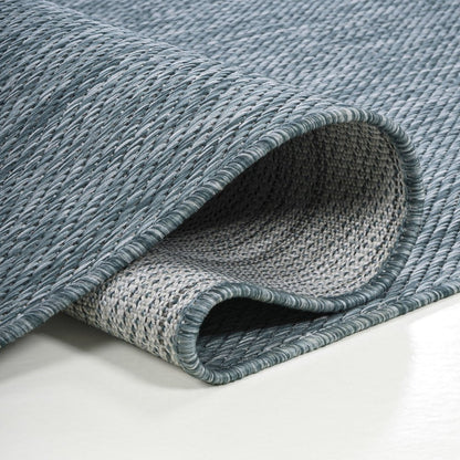 8' Turquoise Indoor Outdoor Runner Rug