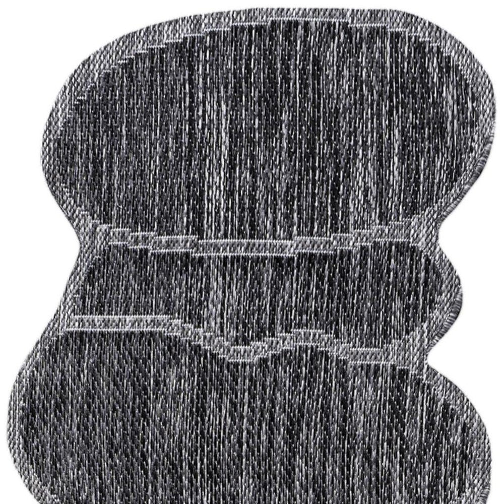 8' Dark Gray And Gray Medallion Indoor Outdoor Runner Rug HomeRoots