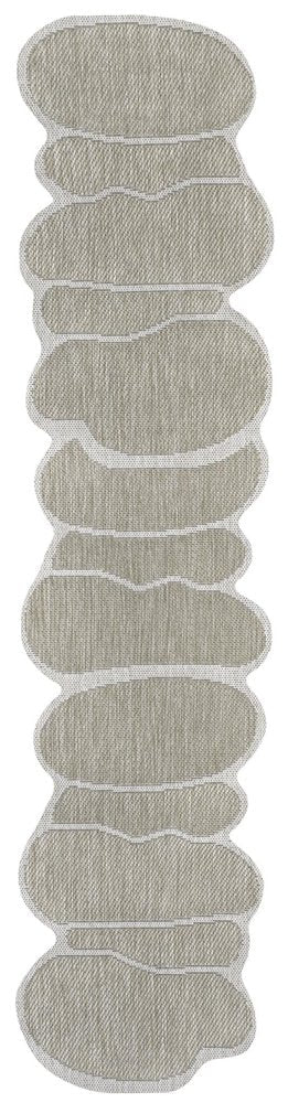8' Beige And Cream Medallion Indoor Outdoor Runner Rug HomeRoots