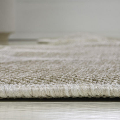 8' Beige And Cream Medallion Indoor Outdoor Runner Rug HomeRoots