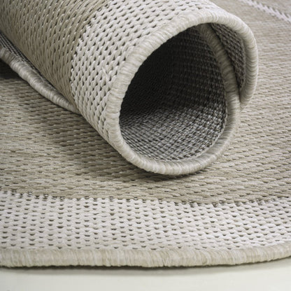 8' Beige And Cream Medallion Indoor Outdoor Runner Rug HomeRoots