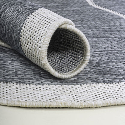 8' Blue And Cream Medallion Indoor Outdoor Runner Rug HomeRoots