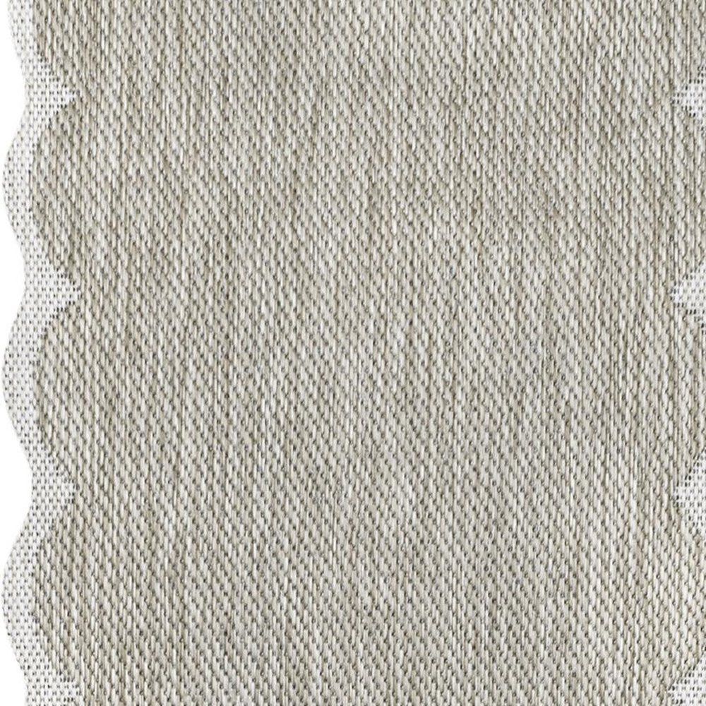 8' Beige And Cream Indoor Outdoor Runner Rug — view 4