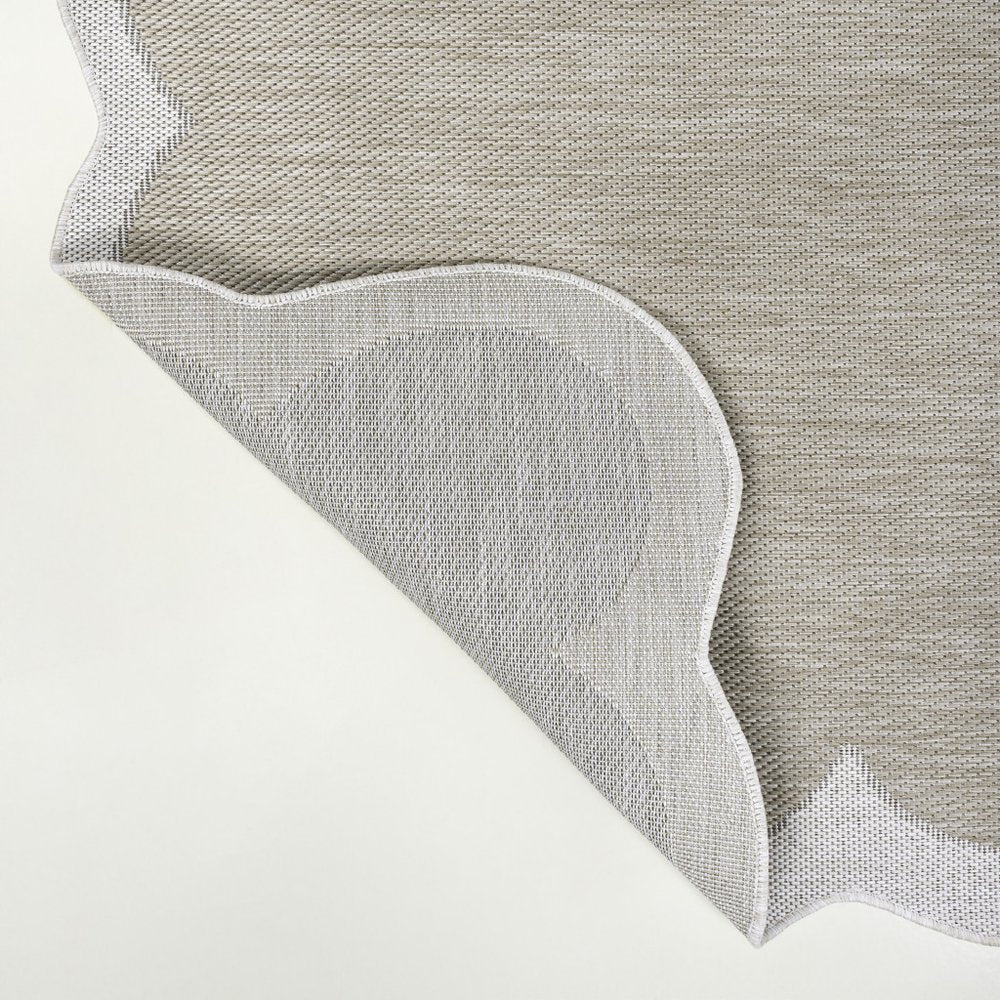 8' Beige And Cream Indoor Outdoor Runner Rug — view 2