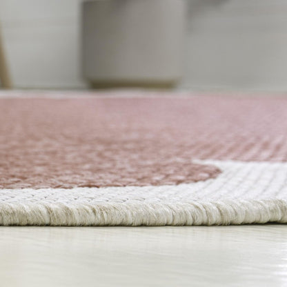 8' Rose And Cream Indoor Outdoor Runner Rug HomeRoots