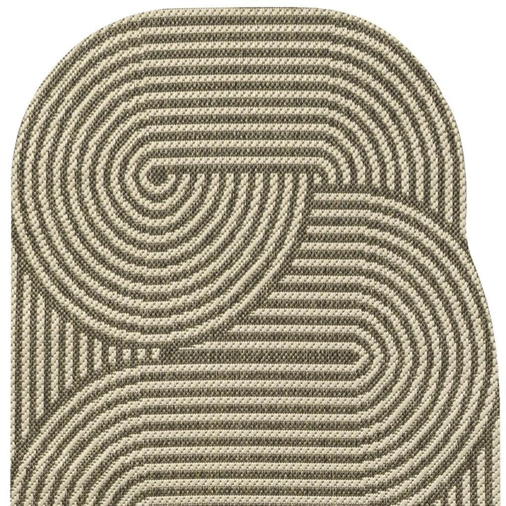 8' Beige And Brown Abstract Indoor Outdoor Runner Rug — view 6