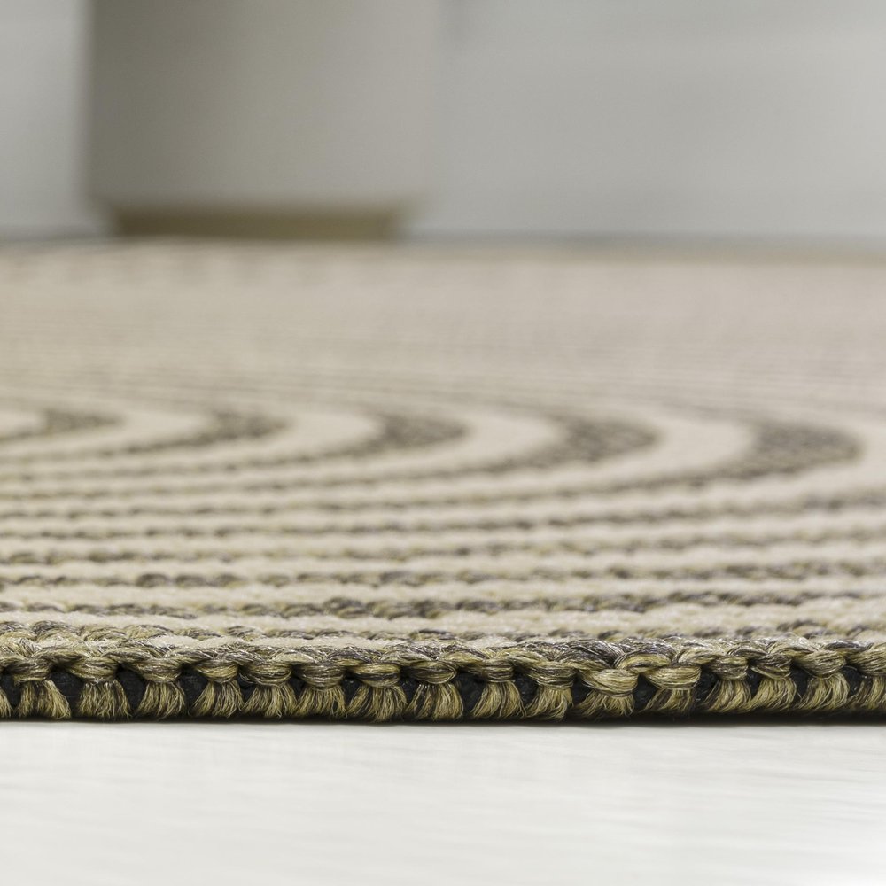8' Beige And Brown Abstract Indoor Outdoor Runner Rug