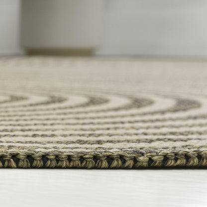 8' Beige And Brown Abstract Indoor Outdoor Runner Rug