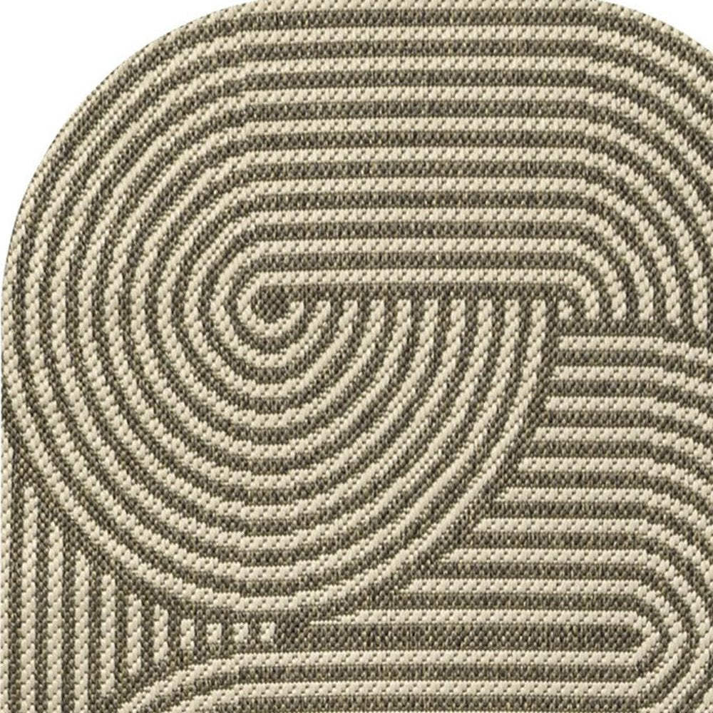 8' Beige And Brown Abstract Indoor Outdoor Runner Rug