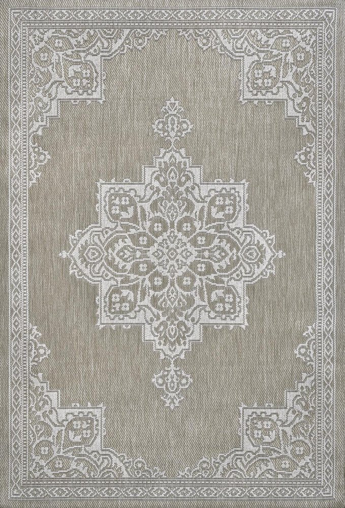 4' X 6' Beige And Cream Medallion Indoor Outdoor Area Rug HomeRoots