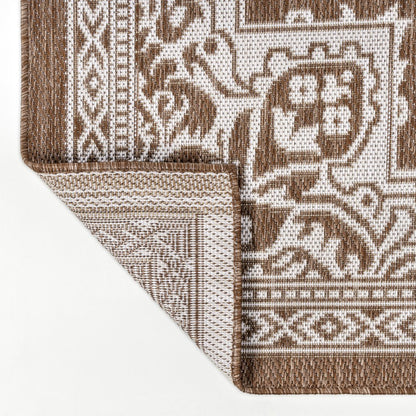 3' X 5' Terra Cotta And Cream Medallion Indoor Outdoor Area Rug HomeRoots