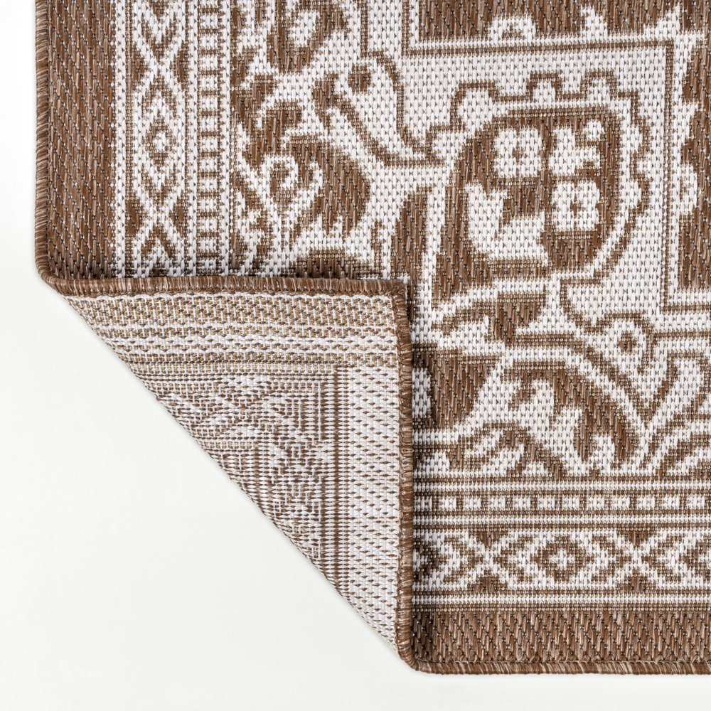 4' X 6' Terra Cotta And Cream Medallion Indoor Outdoor Area Rug HomeRoots