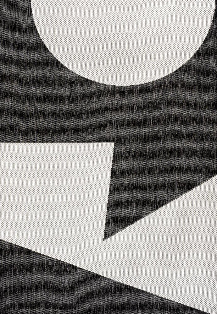 8' X 10' Black And Cream Geometric Indoor Outdoor Area Rug HomeRoots