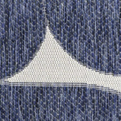 4' X 6' Navy Blue And Cream Geometric Indoor Outdoor Area Rug HomeRoots