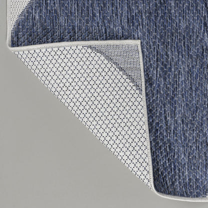 4' X 6' Navy Blue And Cream Geometric Indoor Outdoor Area Rug HomeRoots