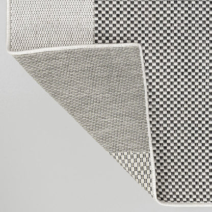 4' X 6' Cream And Black Geometric Indoor Outdoor Area Rug HomeRoots