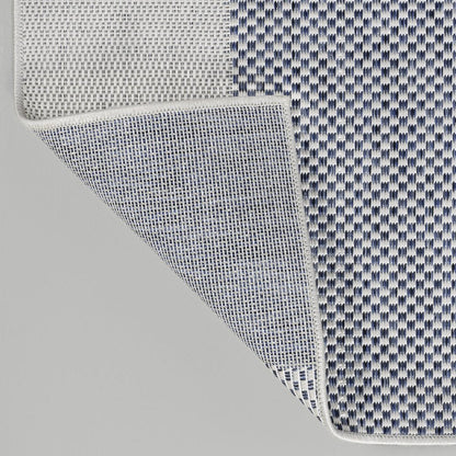 4' X 6' Cream And Navy Blue Geometric Indoor Outdoor Area Rug HomeRoots