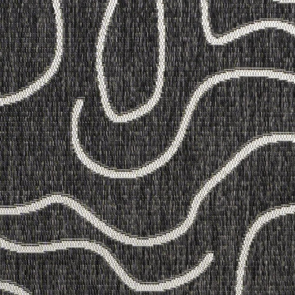 8' X 10' Black And Cream Abstract Indoor Outdoor Area Rug HomeRoots