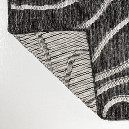 8' X 10' Black And Cream Abstract Indoor Outdoor Area Rug HomeRoots