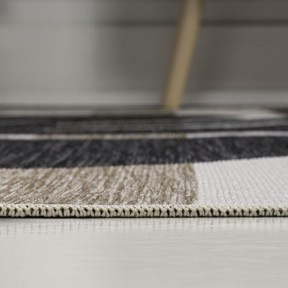 8' X 10' Black And Beige Floral Indoor Outdoor Area Rug HomeRoots