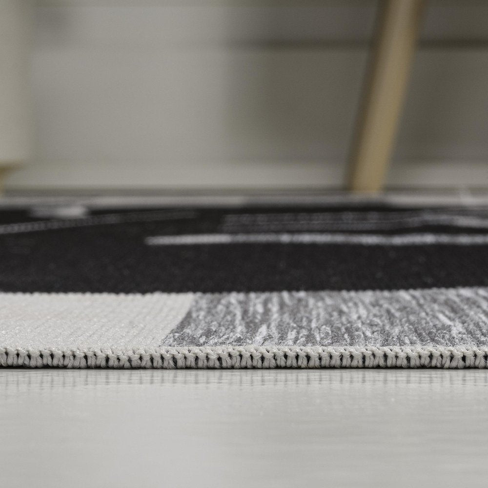 3' X 5' Black And Gray Floral Indoor Outdoor Area Rug HomeRoots